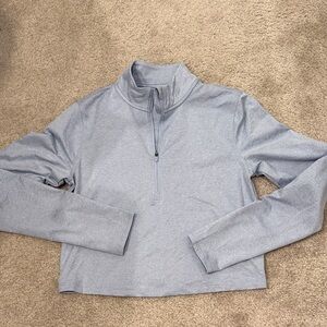 Old Navy Cloud Comfy light blue cropped quarter zip long sleeve top